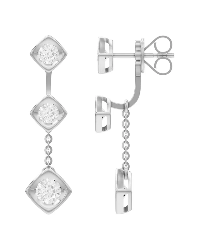 Lab Grown Diamonds Silver 2.30 ct. tw. Lab-Grown Diamond Earrings, image 1 of 1 from Gilt