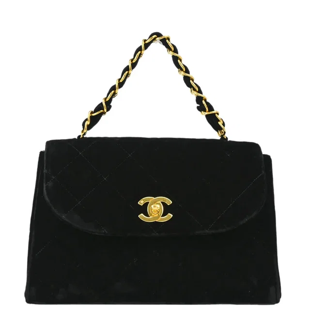 Chanel 1994-1996 Black Velvet Handbag in Black Velvet from AMORE Vintage Tokyo
