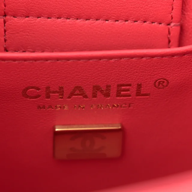 Chanel Caviar Quilted Mini Bucket Bag Dark Pink in Pink Caviar leather from FASHIONPHILE, photo 6 of 11