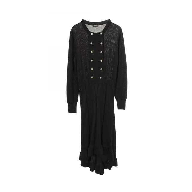 Chanel Dress CC Logo Button Long Sleeve Silk in Silk from The Reluxe