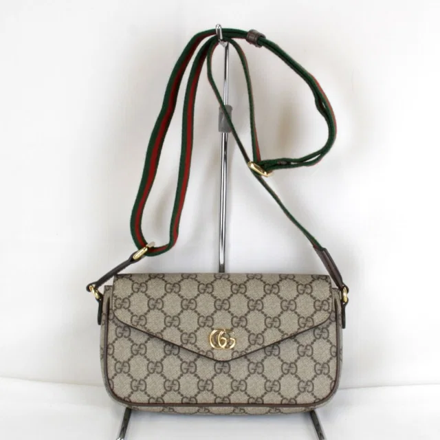 Gucci Mini Shoulder Bag GG Supreme Canvas Brown in Brown Canvas from The Reluxe