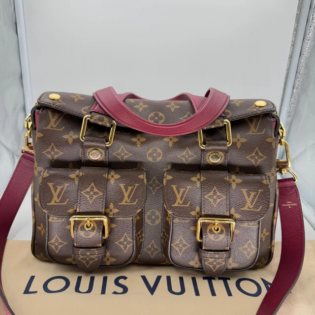 Louis Vuitton Brown/Burgundy Manhattan NM Handbag in Brown Coated canvas from SparklesnDreams