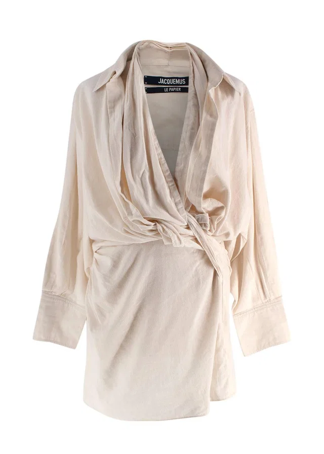 Jacquemus Neutral Le Papier Mini Dress from HEWI