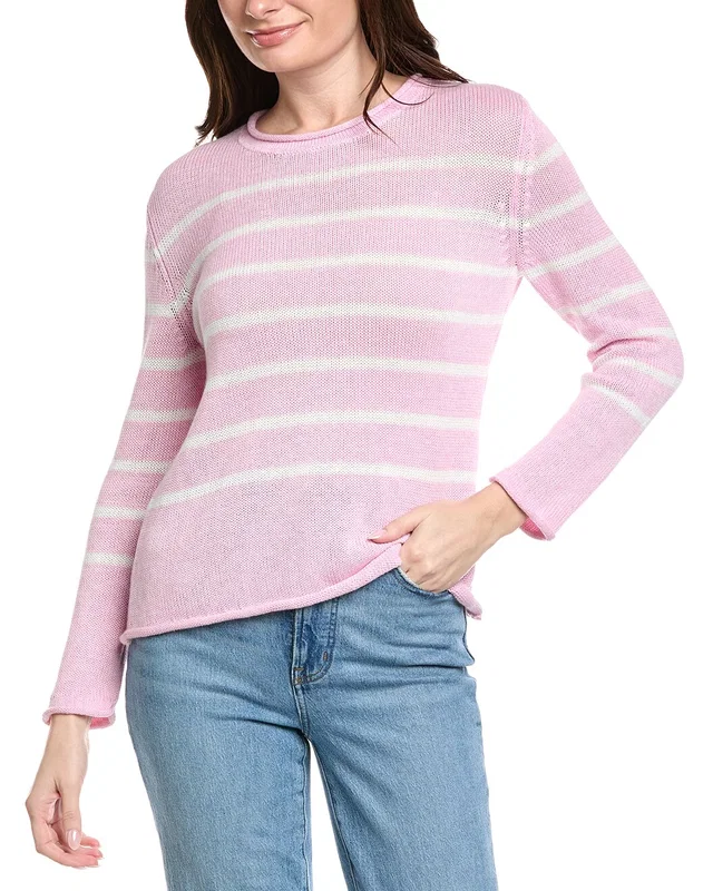Hannah Rose Striped Cashmere-Blend Sweater, image 1 of 1 from Gilt