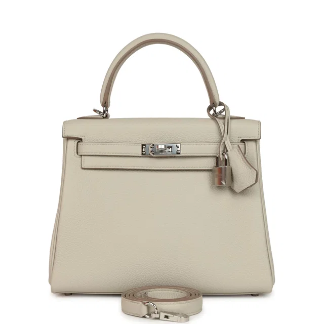 Hermès Kelly Retourne 25 Beton Togo Palladium Hardware in Togo leather from Madison Avenue Couture