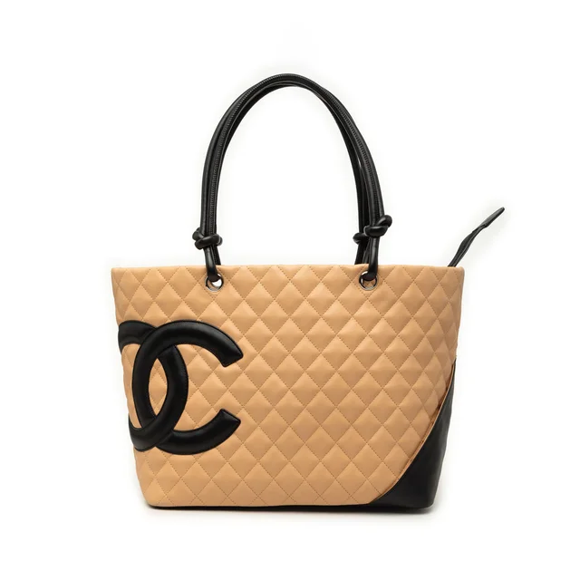 Black Chanel Large Quilted Lambskin Cambon Ligne Tote in Black Lambskin from Designer Revival, photo 1 of 1