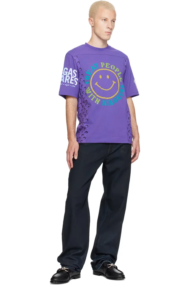 Marine Serre Purple Regenerated Graphic Jersey SS T-shirt, photo 4 of 4 from SSENSE