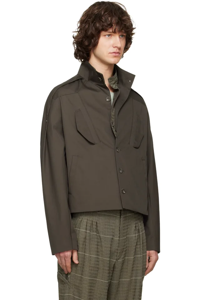Kiko Kostadinov Brown Egreta Jacket, photo 2 of 4 from SSENSE
