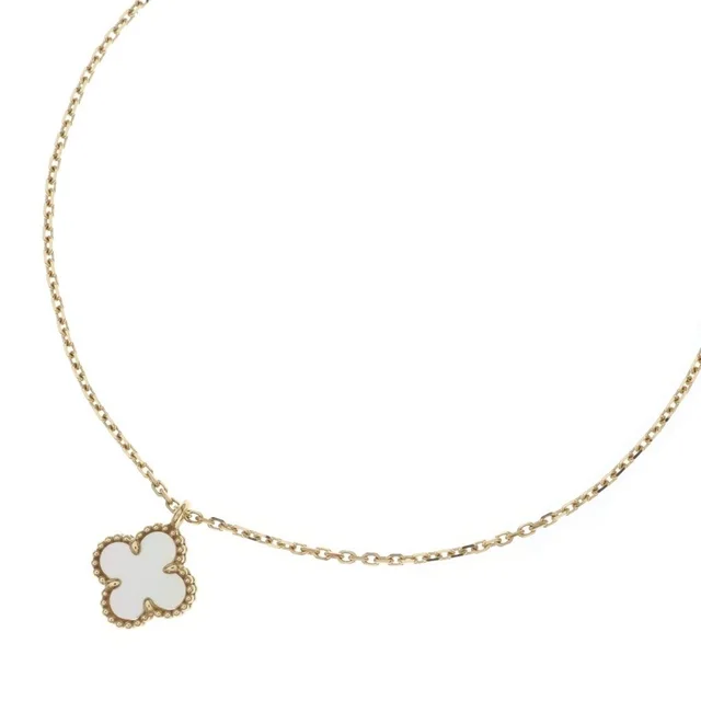 Van Cleef & Arpels Sweet Alhambra Mother of Pearl 18k Yellow Gold Necklace in Yellow from The Reluxe