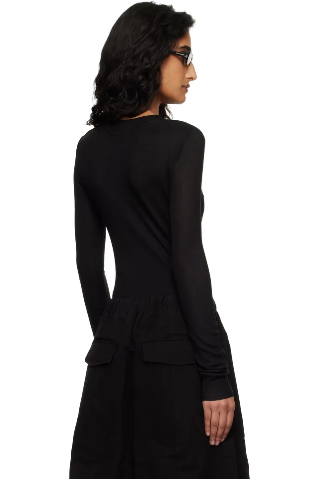 Entire Studios Black Circle Neck Bodysuit, photo 3 of 5 from SSENSE