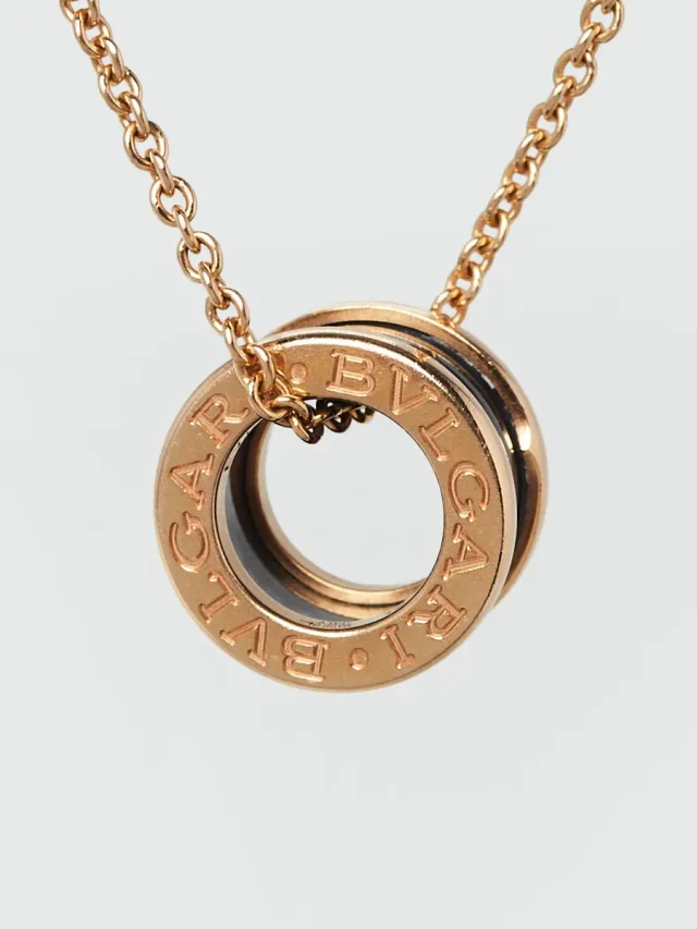 Bvlgari 18k Rose Gold and Black Ceramic B.Zero1 Pendant Necklace in Black Ceramic from Yoogis, photo 2 of 8