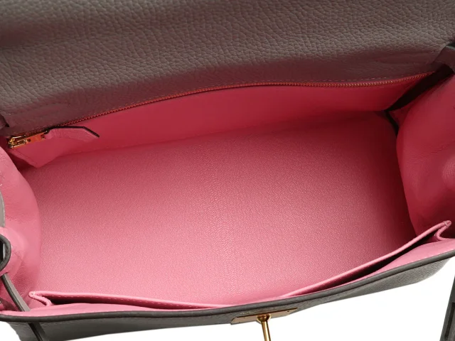 Hermès SO Gris Mouette and Rose Indien Clémence Kelly 28 in Pink Clemence leather from Ann's Fabulous Finds, photo 2 of 3