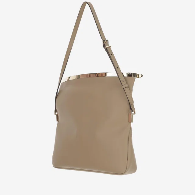 Tod's Fold-Over Flap Shoulder Bag — Beige Calfskin in Beige Calfskin from HEWI