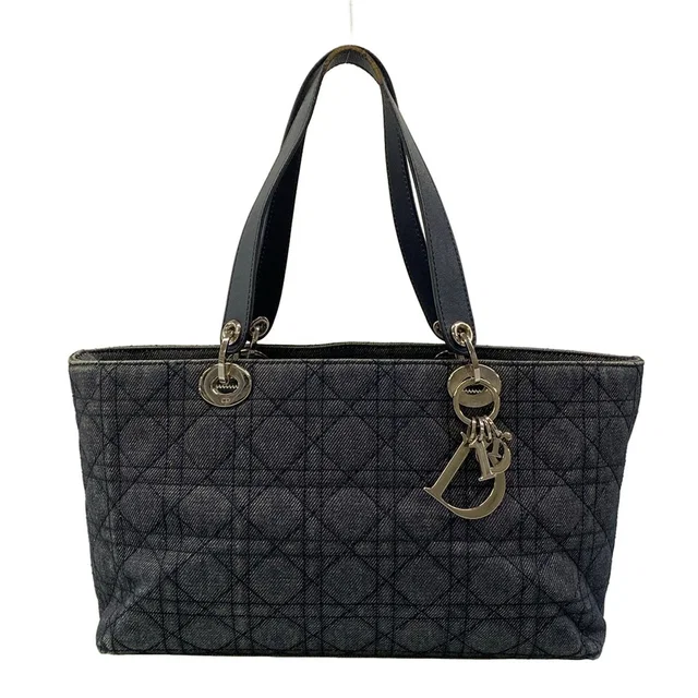 Dior Handbag Cannage Stitch Navy Leather in Navy Leather from The Reluxe