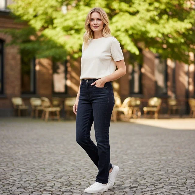 Jil Sander Carmignani Dark Wash Bi-Stretch Straight Leg Jeans Made In Italy 27 in blue Denim from Poshmark