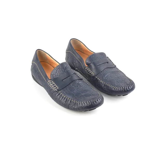 Gucci Men's Loafers Navy Size US 10 in Navy Leather from The Purse Affair