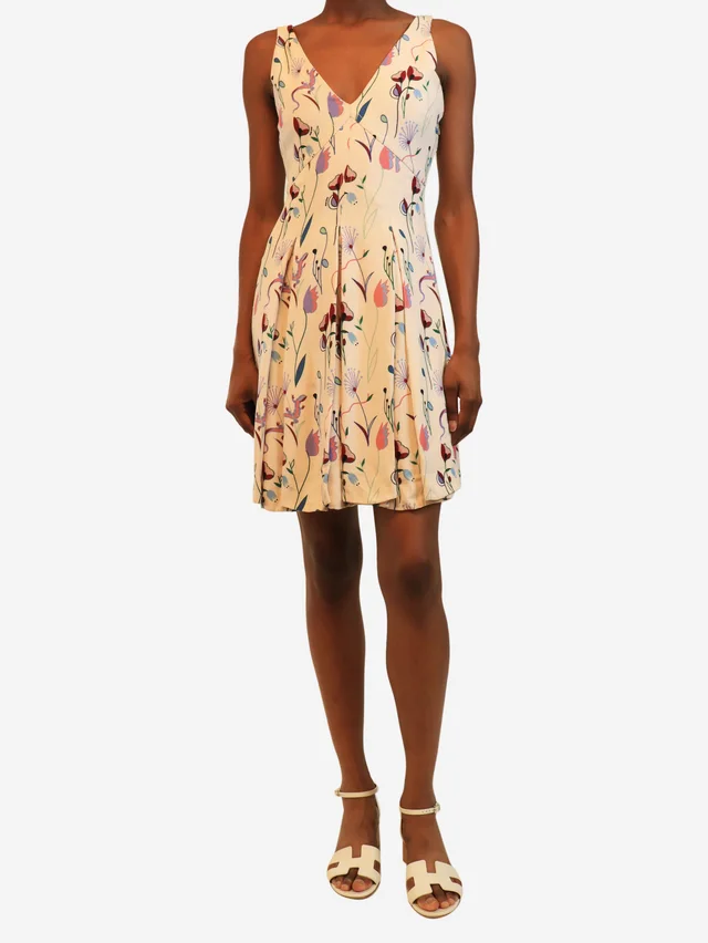 Miu Miu Pink 2014 floral mini dress - size UK 6 in Pink from Sign of the Times