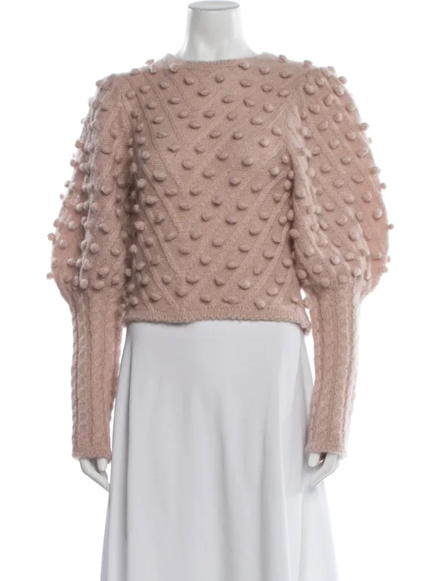 Zimmermann Patterned Crew Neck Sweater in pink from The RealReal