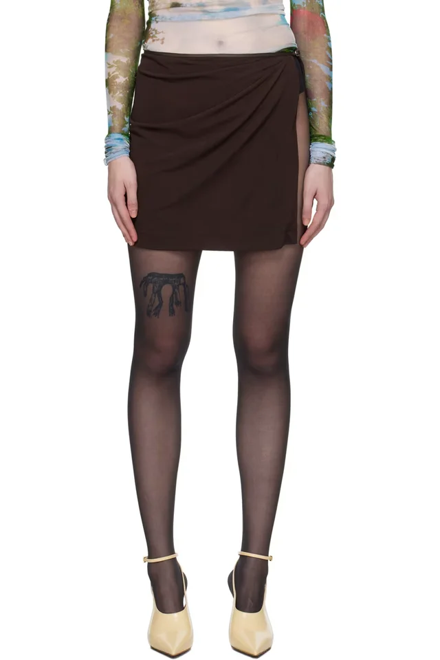 Brown Framed Buckle Miniskirt, image 1 of 1 from SSENSE