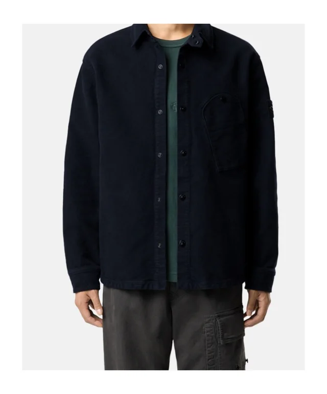 Stone Island logo-patch button-up shirt, photo 2 of 4 from SENSER