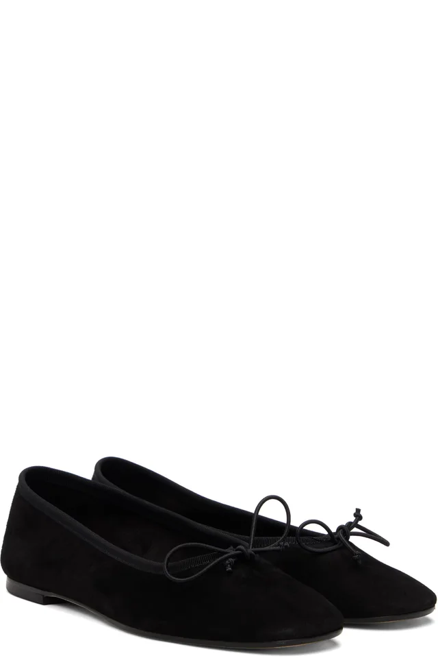Aeyde Black Tiby Ballerina Flats, photo 4 of 5 from SSENSE