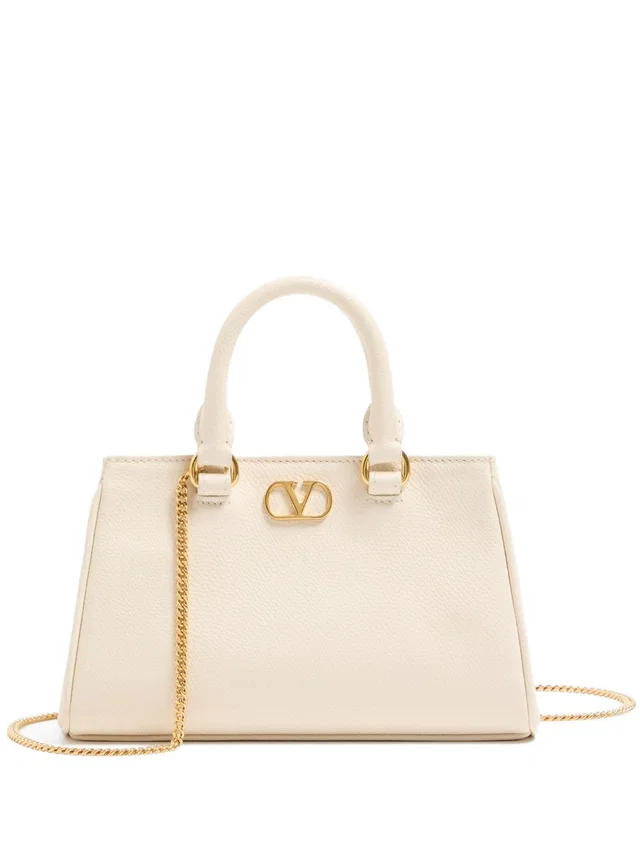 Valentino Garavani Top Handle Bag — Beige Leather in Beige Leather from HEWI