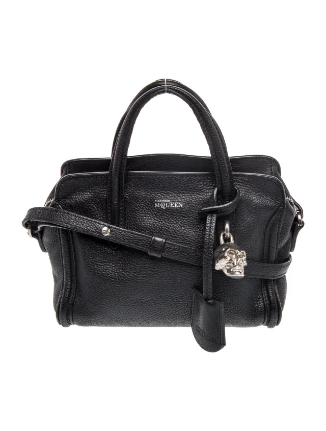 Alexander McQueen Skull Crossbody Bag in black Canvas from The RealReal