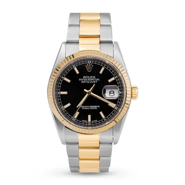 Rolex Datejust Automatic Chronometer Black Dial Unisex Watch 116233 BKSO in yellow|silver|gold|gray|black from Jomashop.com