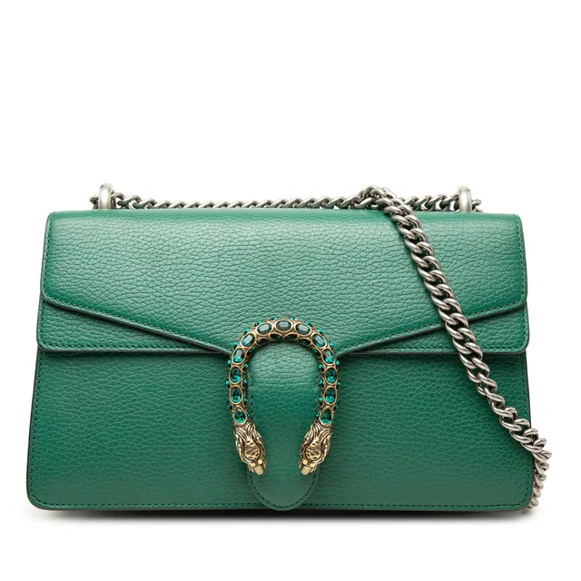 Green Gucci Medium Leather Dionysus Shoulder Bag in Green Leather from Designer Revival