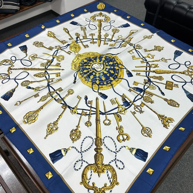 Hermès Key Motif Silk Scarf in Silk from The Reluxe
