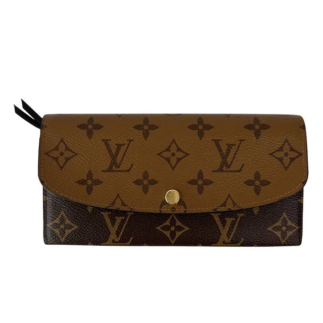Louis Vuitton Wallet Monogram Reverse Canvas Portefeuille Emily Brown Beige in Brown Canvas from The Reluxe