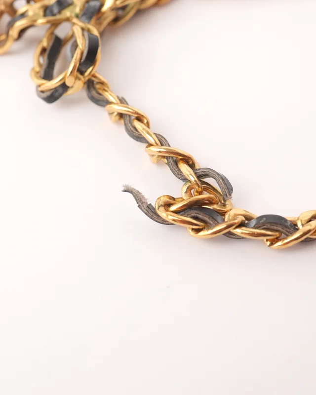 Chanel Ribbon Coco Leather Chain Choker in Leather from A Retro Tale, photo 4 of 6