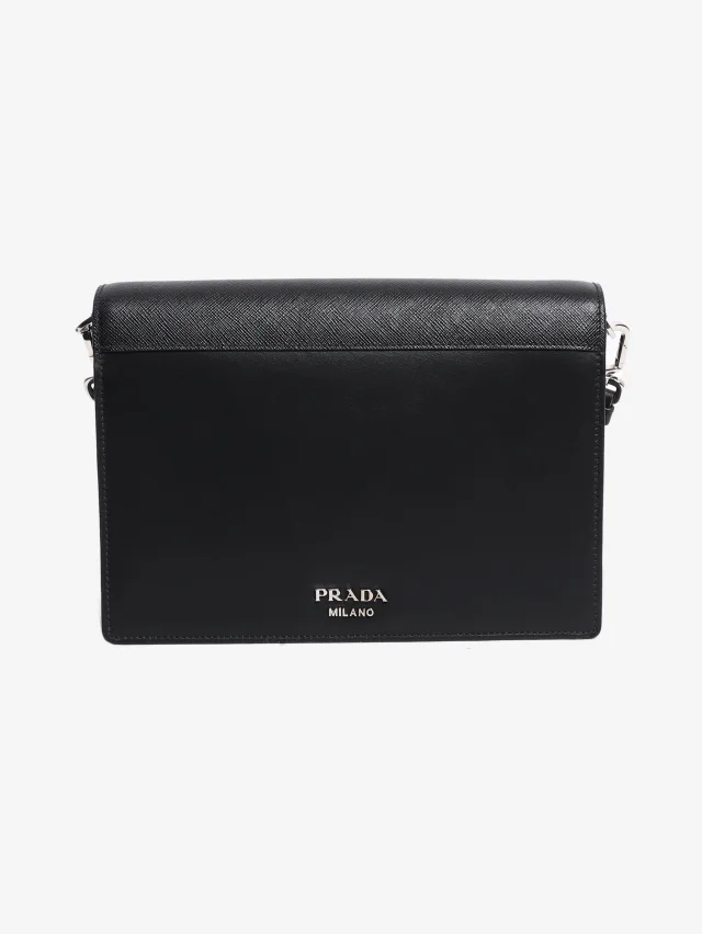 Prada Black and orange medium Elektra robot shoulder bag in Black Leather from Sign of the Times, photo 3 of 8
