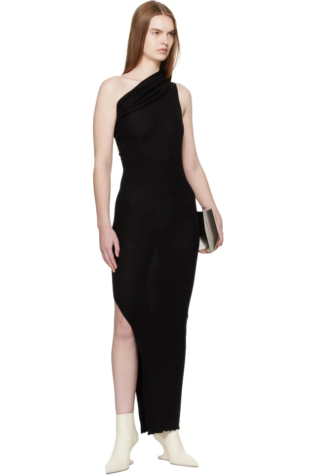 Rick Owens Black Temple Athena Midi Dress, photo 4 of 4 from SSENSE