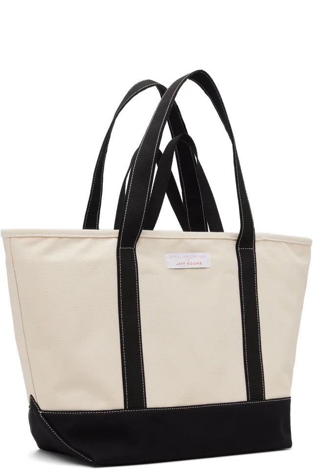Stella McCartney Beige & Black Jeff Koons Edition Large N/S Tote, photo 3 of 4 from SSENSE