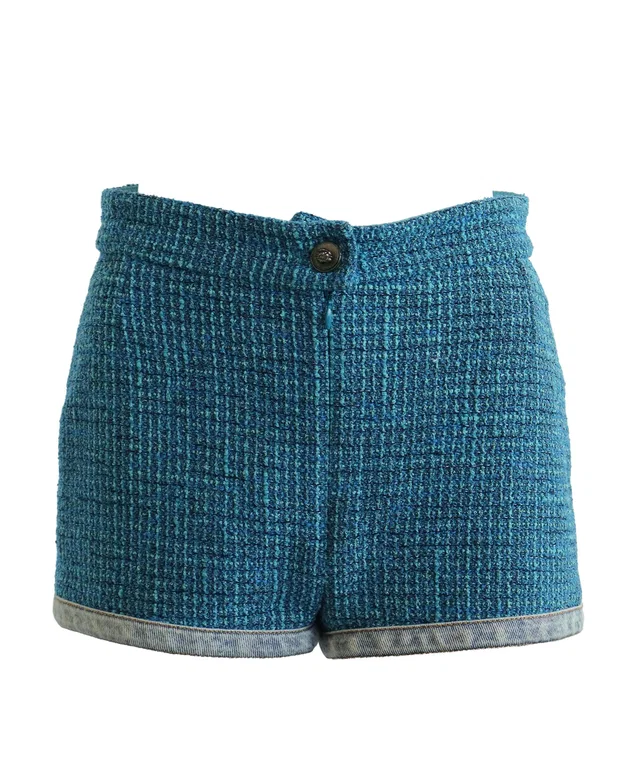 Chanel Tweed Short Torquoise Size 36 in Tweed from Luxury Promise
