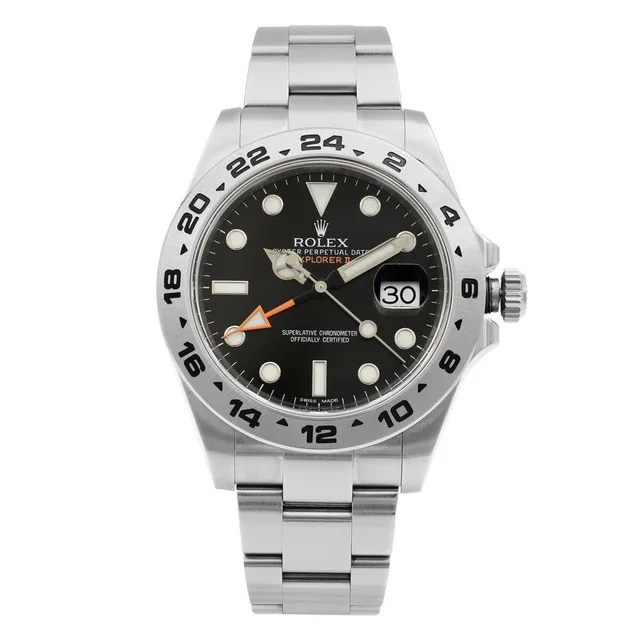 Rolex Explorer GMT Automatic Chronometer Black Dial Mens Watch 216570 BKSO in silver|black|gray from Jomashop.com