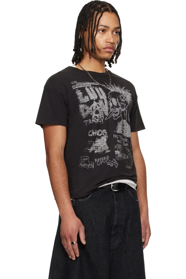 LU'U DAN Black Thrash T-shirt, photo 2 of 4 from SSENSE