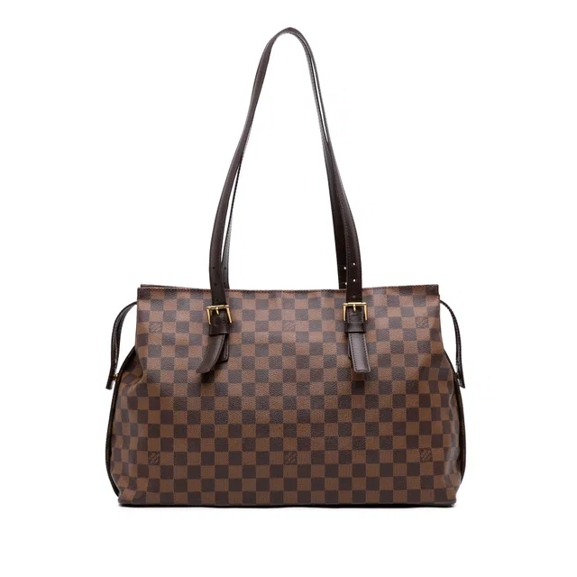Brown Louis Vuitton Damier Ebene Chelsea Shoulder Bag in Brown Canvas from Designer Revival