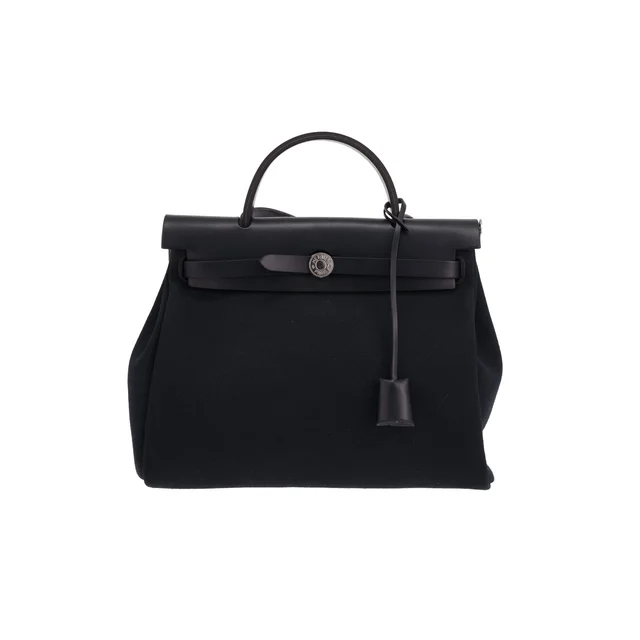 Hermès Herbag shoulder or handbag in blue canvas and blue leather in Blue Canvas from Collector Square, photo 2 of 3