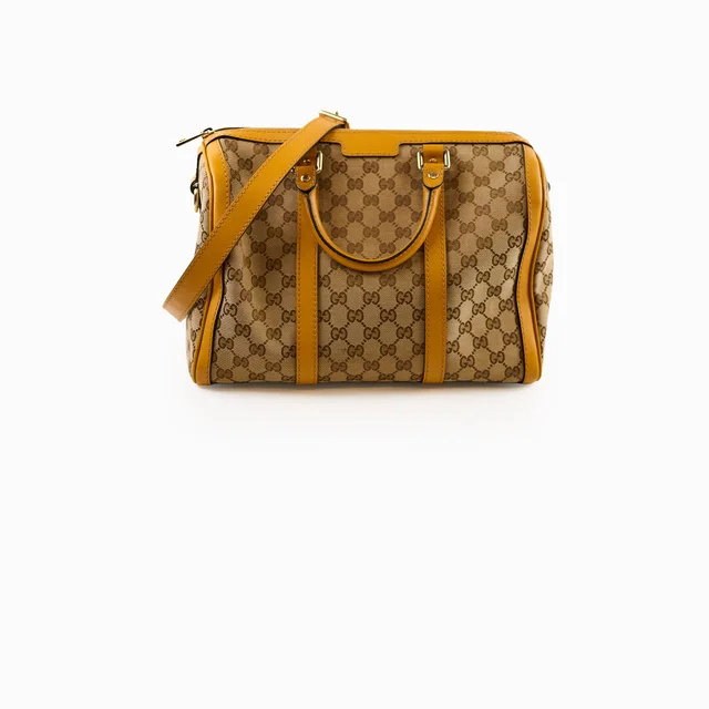 Gucci Boston Monogram Canvas Brown in Brown Coated canvas from The Purse Affair