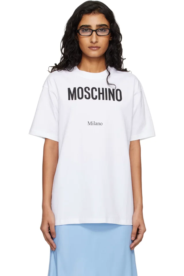White Printed Organic Cotton Jersey T-shirt