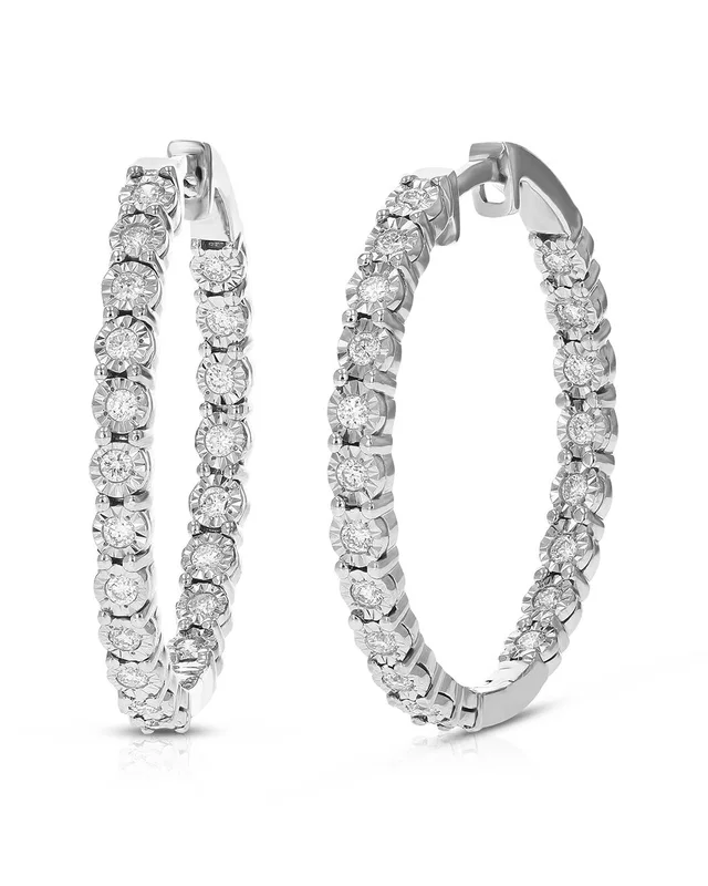 Amairah Silver 0.50 ct. tw. Lab-Grown Diamond Hoops, image 1 of 1 from Rue La La
