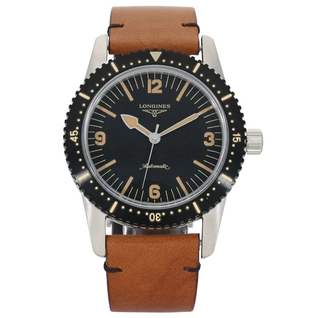 Longines Heritage Skin Diver L2.822.4 42mm Stainless Steel Watch in Leather from H&T