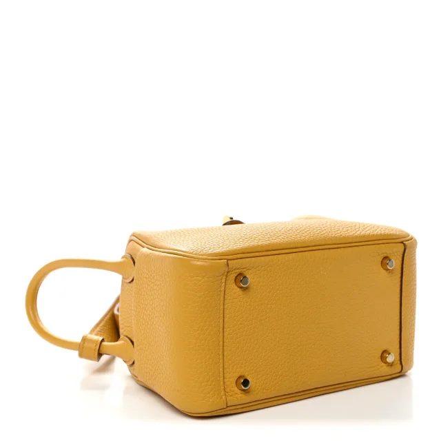 Hermès Taurillon Clemence Mini Lindy 20 Sun in Clemence leather from FASHIONPHILE, photo 4 of 11