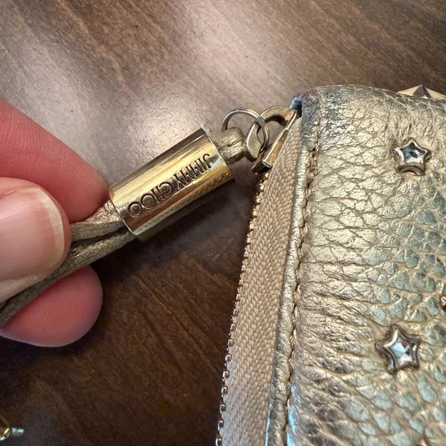 Jimmy Choo Filipa Leather Stars And Rhinestones Zippy Wallet in gold Leather from Poshmark, photo 3 of 16