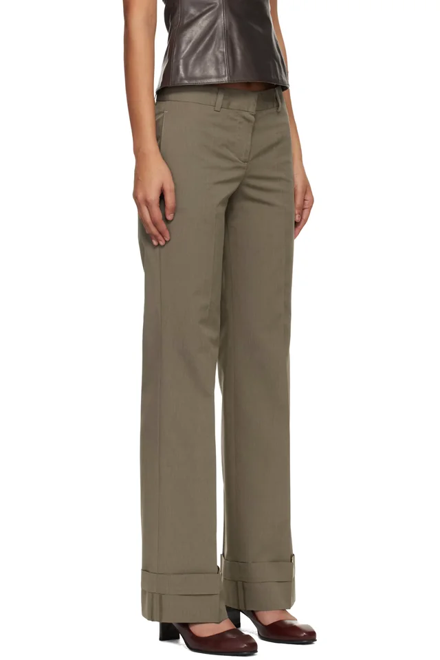 OUR LEGACY Khaki Hip Trousers, photo 2 of 4 from SSENSE