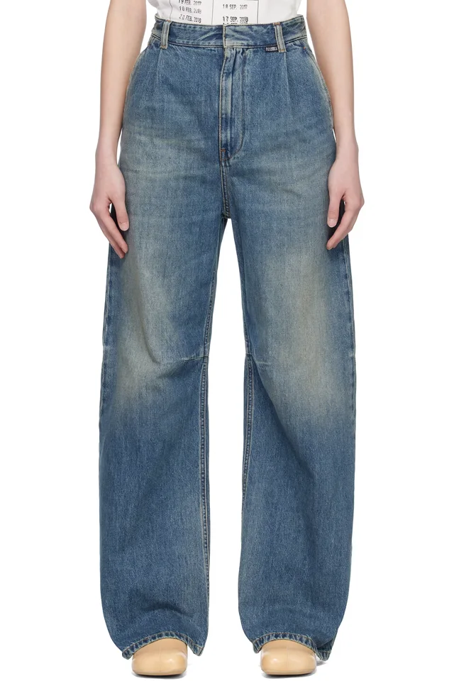 Blue Wide-Leg Jeans