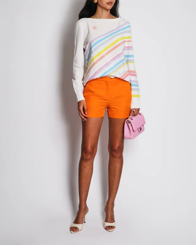 Dior Orange Mid-Rise Shorts with Pocket Detail Size FR 36 (UK 8) in Orange from Sellier