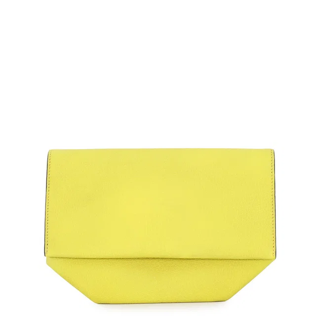 Hermès Opli Clutch Bag Lime Chevre Myzore Goatskin in Goatskin from GALLERY RARE